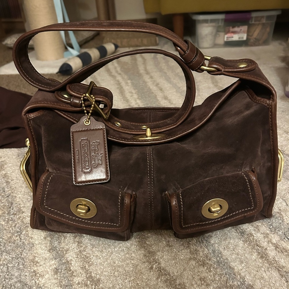 SOLD Coach Bleeker Street Haversack Brown Leather Satchel with Brass Hardware